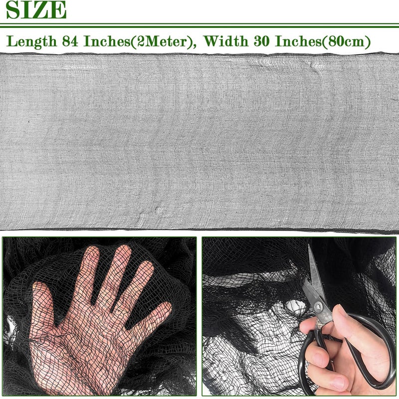 Gardeningwill Pack of 8 Black Creepy Scary Gauze Cloth Doorways for Walls Entryways Halloween 30"x84" with Spiders White Webs - Image 2